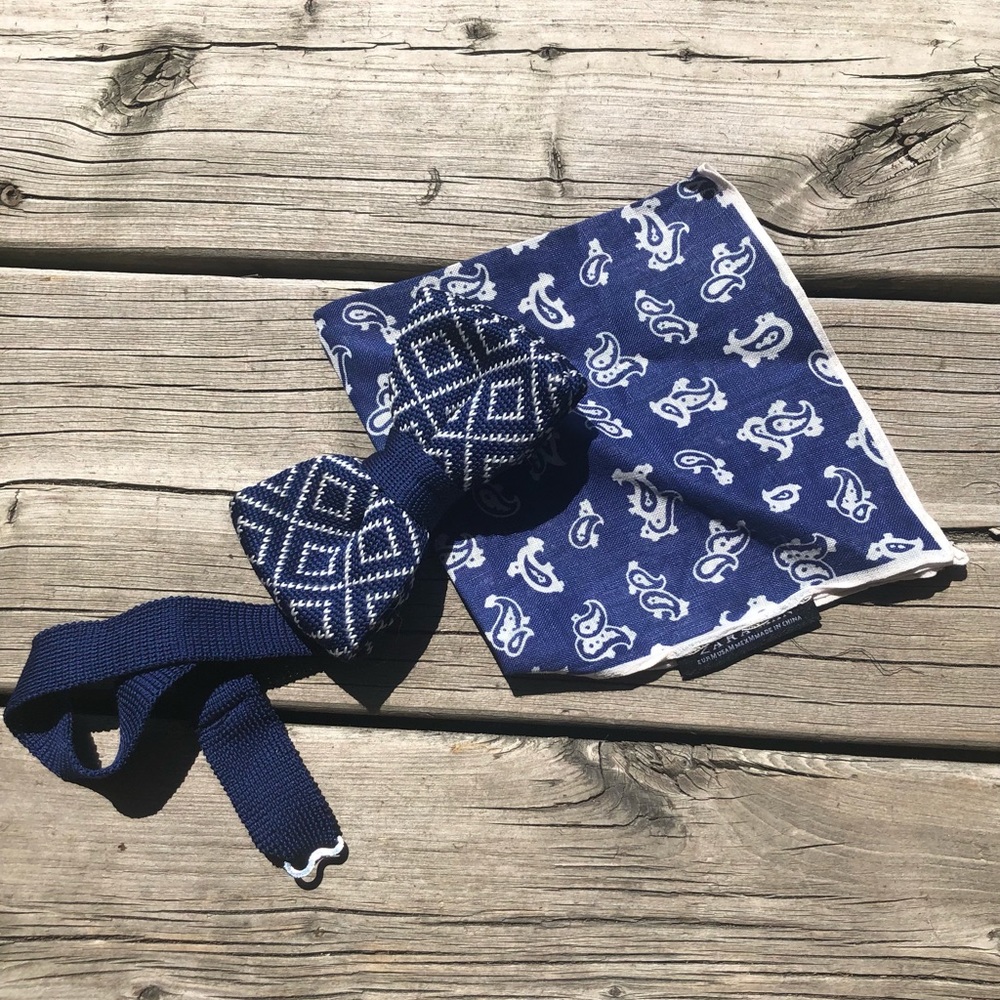 Knit Bow tie & Pocket square